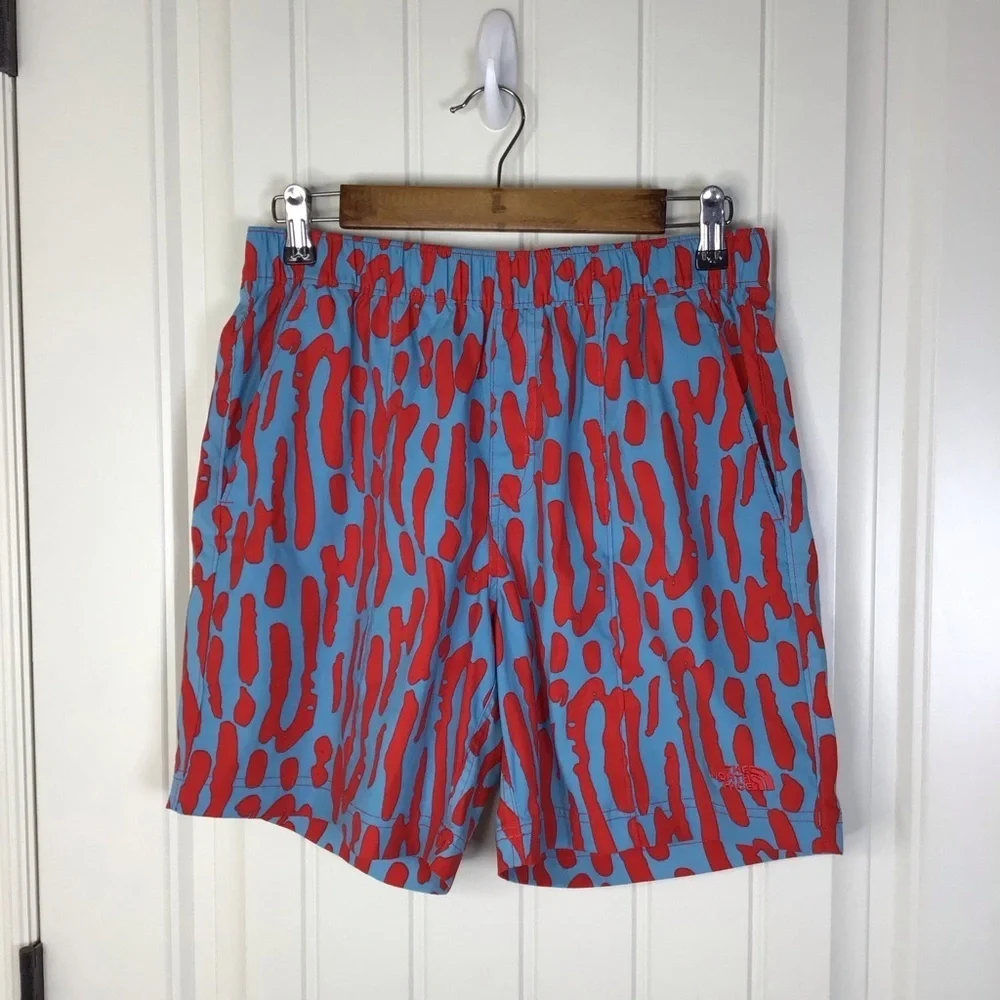The North Face Class V Pull-On Shorts in Norse Blue Amniote Print Size Small.